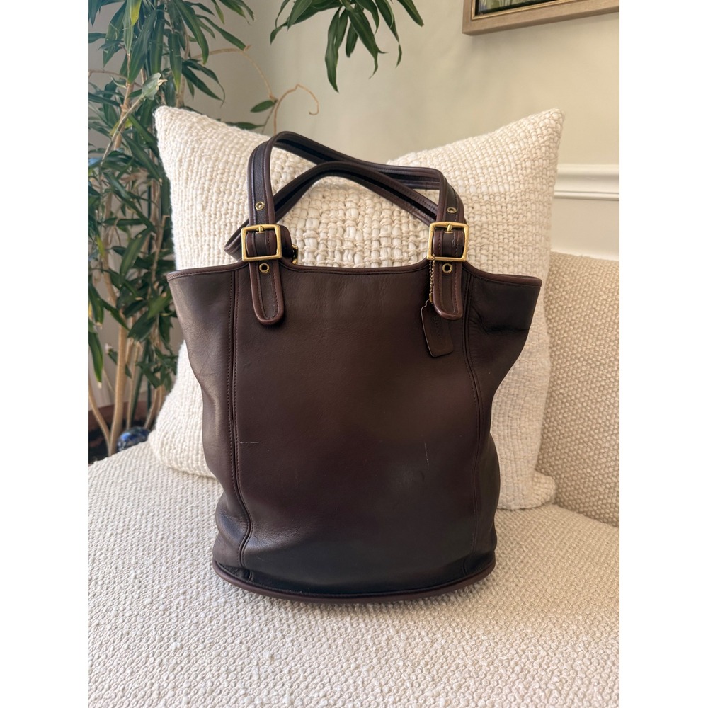Coach Vintage Legacy Large Shopper Tote 9090 Mahogany Brown Leather USA